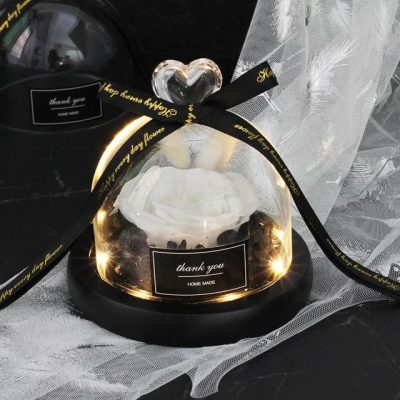 mini white preserved rose