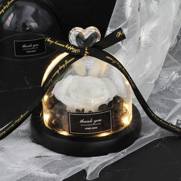 mini white preserved rose