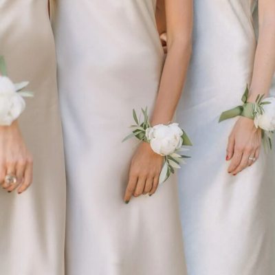 white corsage set