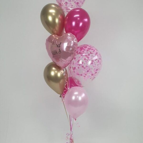 gold with pinks