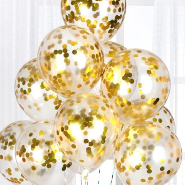 gold confetti balloons